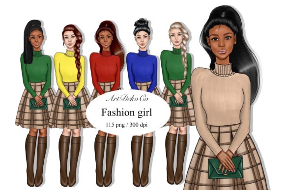 Autumn Clipart, Different Girls Clipart: A Creative Resource for Modern Designers