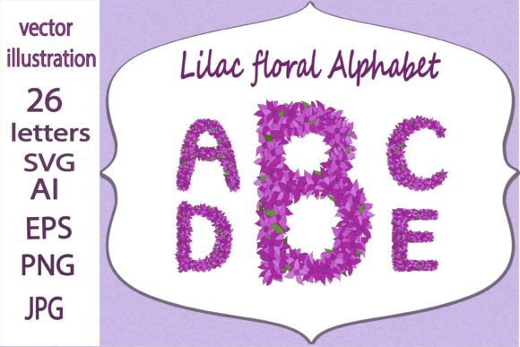 Lilac and Violet Floral Alphabet: A Versatile Design for Every Project