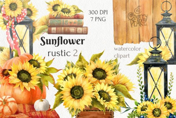 Watercolor Fall Sunflower Rustic Art: A Versatile and Beautiful Creative Resource