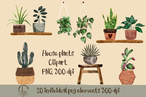 Watercolor Plants Clipart for Creative Workflows