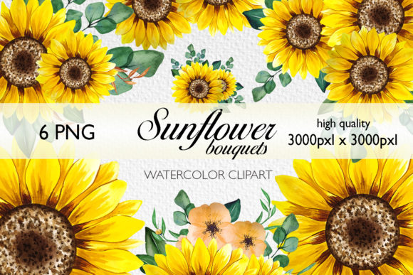 Watercolor Sunflowers Bouquets: A Versatile Creative Resource