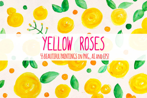 Yellow Roses: A Versatile Watercolor Graphic Element Bundle