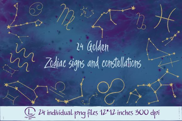 Zodiac Constellations Golden Clipart Png: A Versatile Resource for Creative Projects